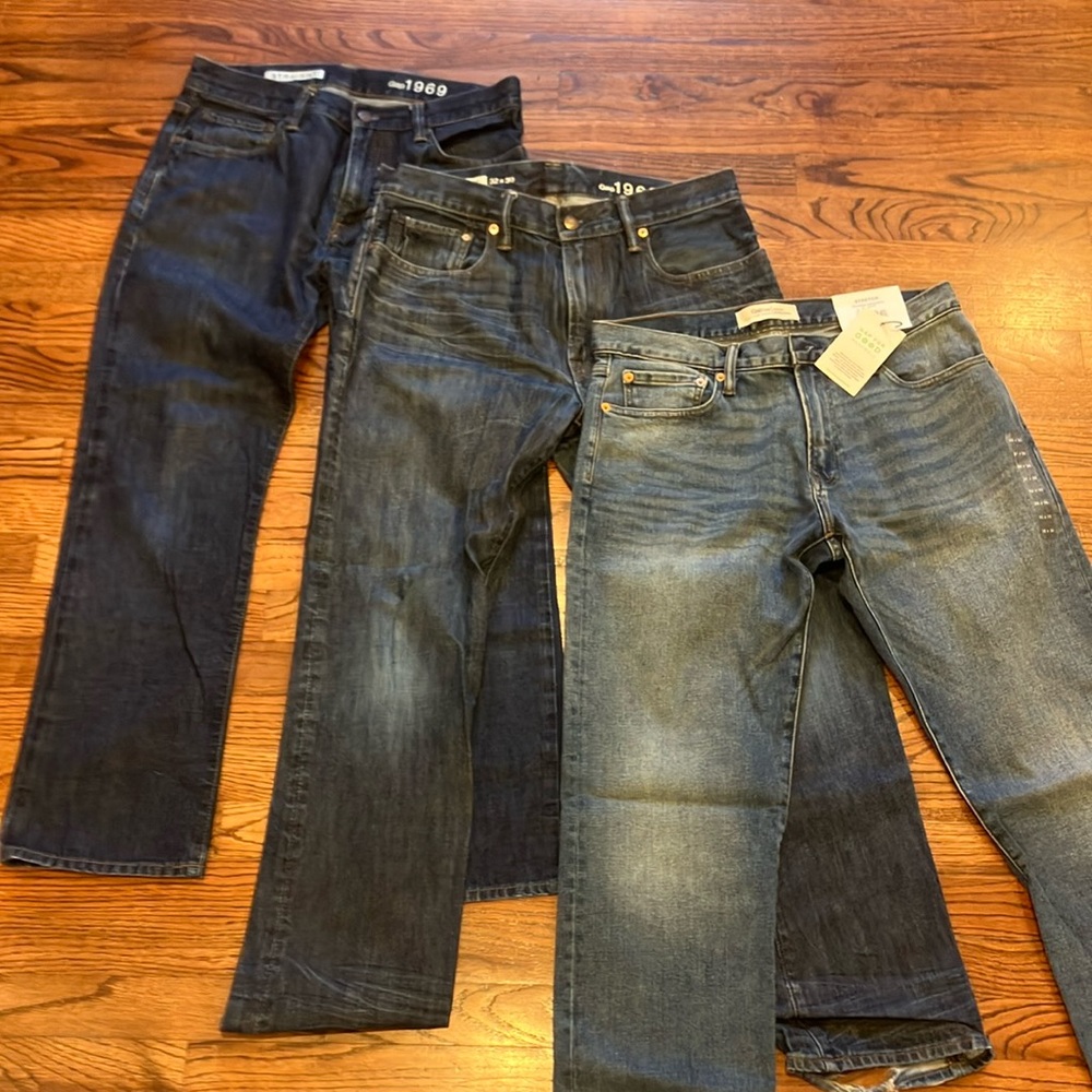 GAP Blue Straight Jeans Classic Style Lot of Three